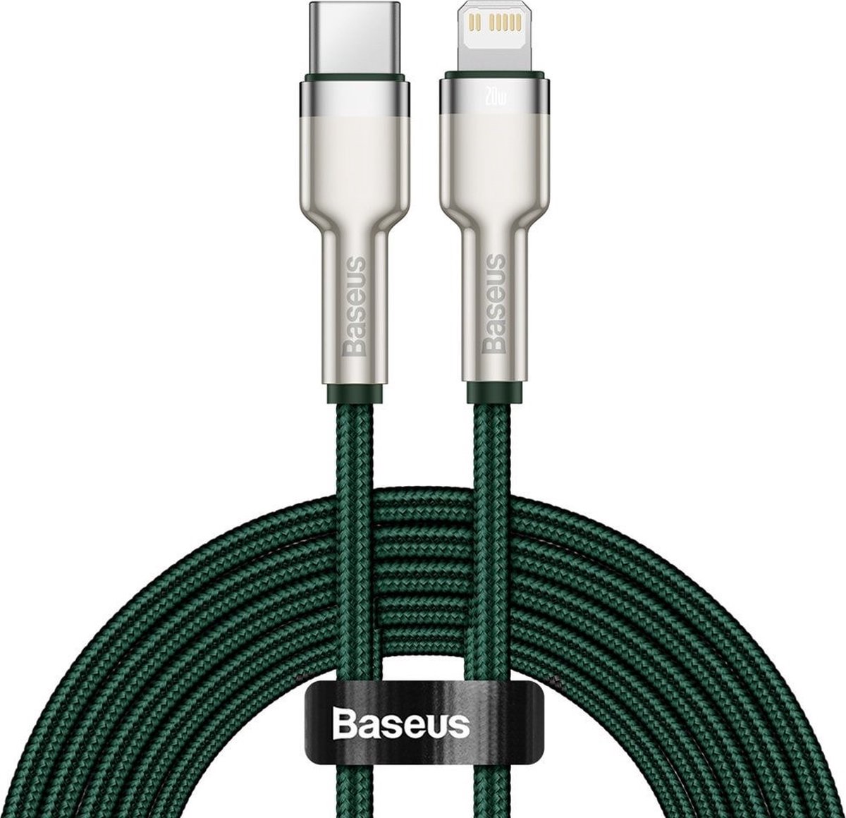 Baseus metal Data Snellaad Kabel USB-C Naar Lightning Kabel - 20W - 2 meter - Zwart