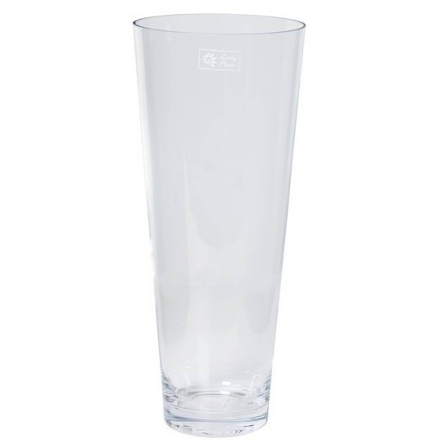 Conische Vaas Helder Glas 18 X 43 Cm