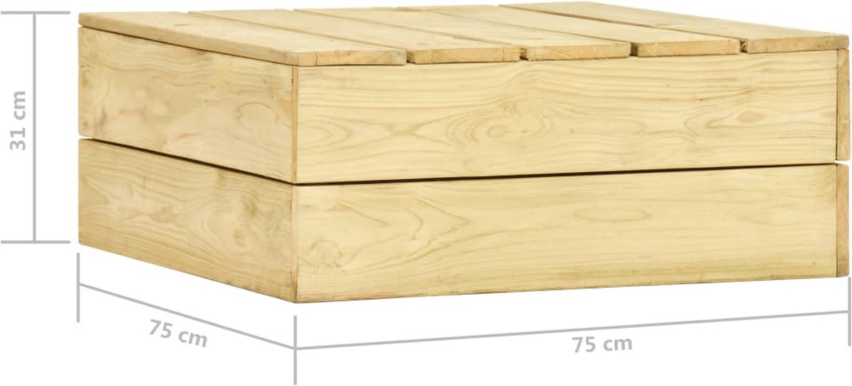 Vidaxl 4-delige Loungeset Met Kussens Geïmpregneerd Grenenhout