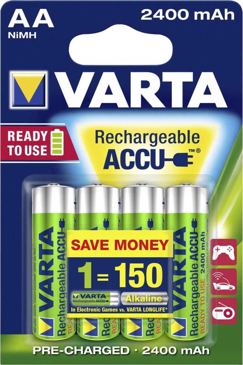 Varta Oplaadbare Batterijen Ready To Use Aa: 4 Stuks