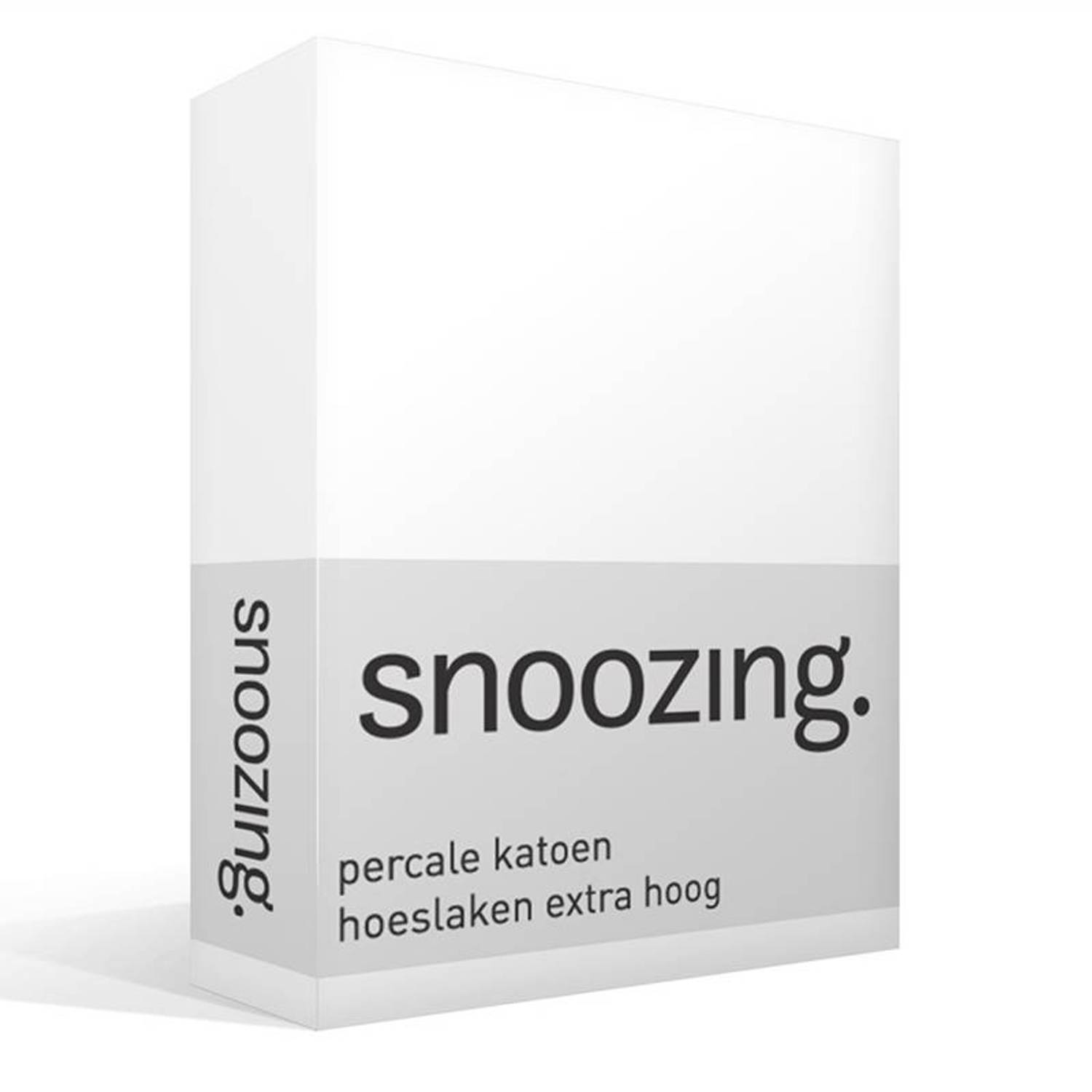 Snoozing - Hoeslaken - Percale Katoen - Extra Hoog - 200x200 - - Wit