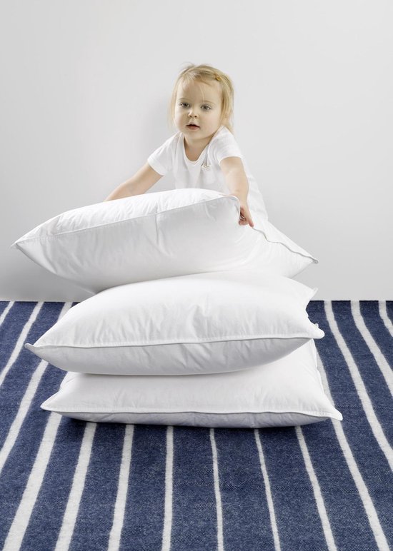 De Witte Lietaer Dete Lietaer Ducky Donzen Medium Hoofdkussen - 50% Eendendons - 50% Eendenveertjes - - Wit
