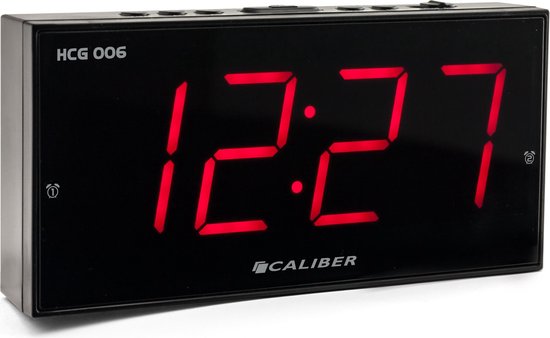 Caliber Wekker Met Groot Display - (Hcg006) - Zwart