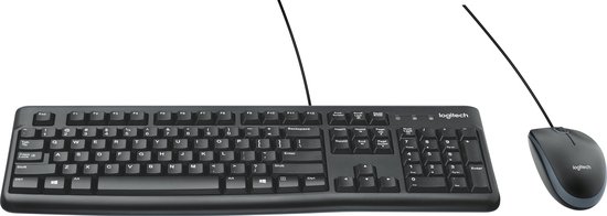 Logitech MK120 Toetsenbord en Muis QWERTY - Zwart
