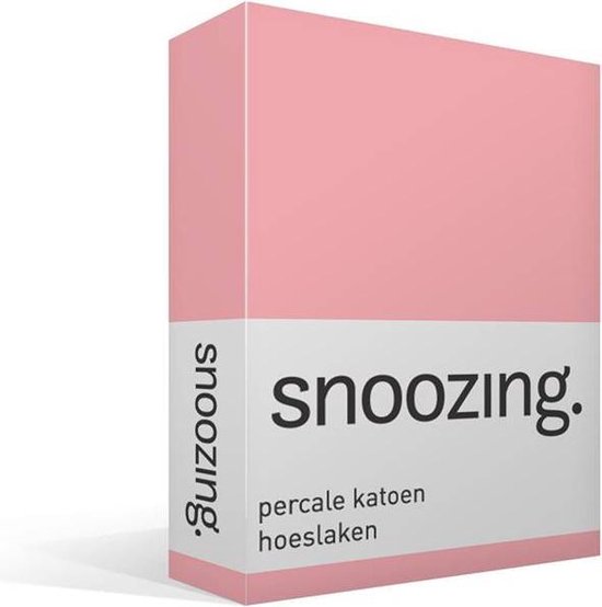 Snoozing - Hoeslaken -150x200 - Percale Katoen - - Roze