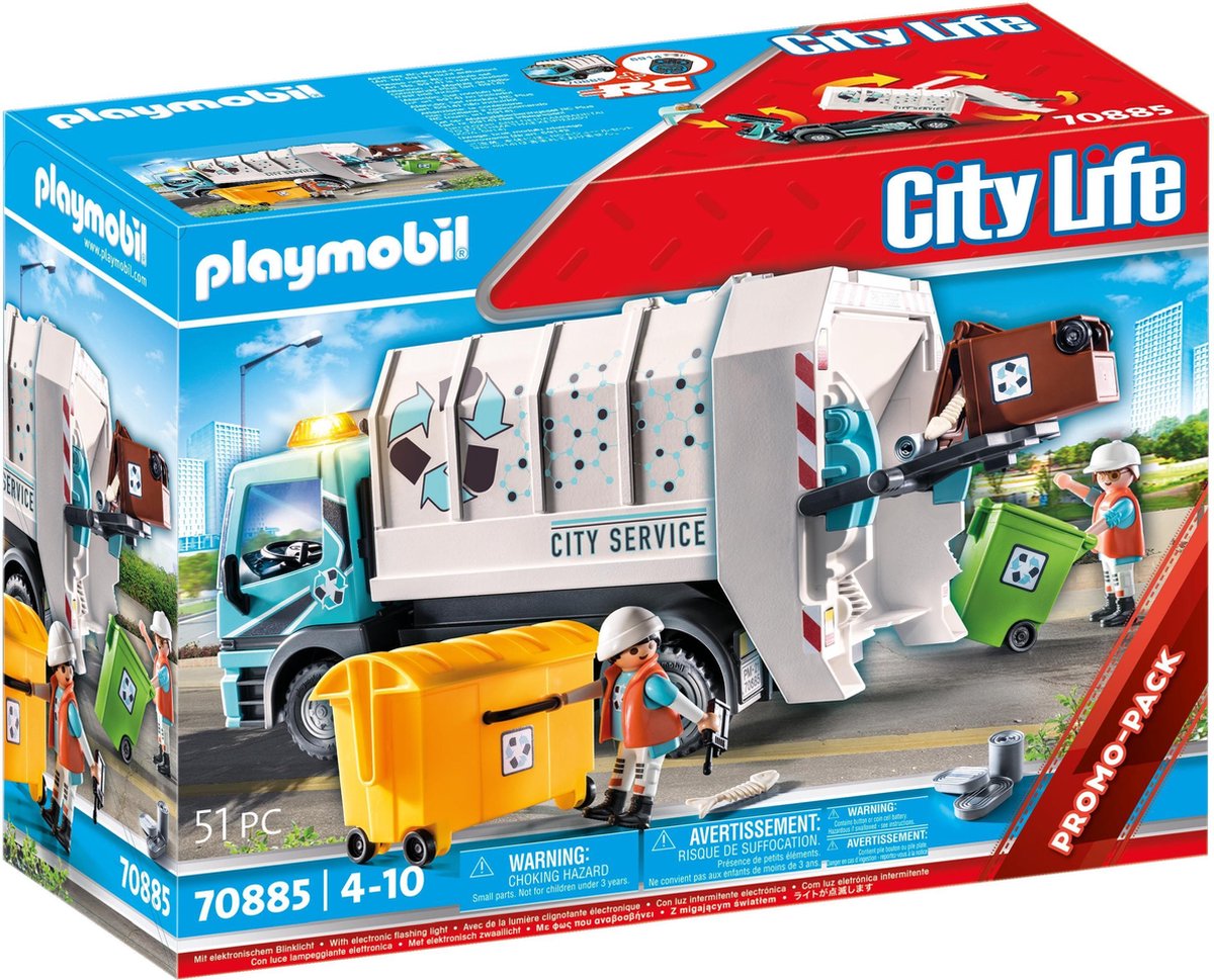 Playmobil City Life Vuilniswagen met knipperlicht (70885)