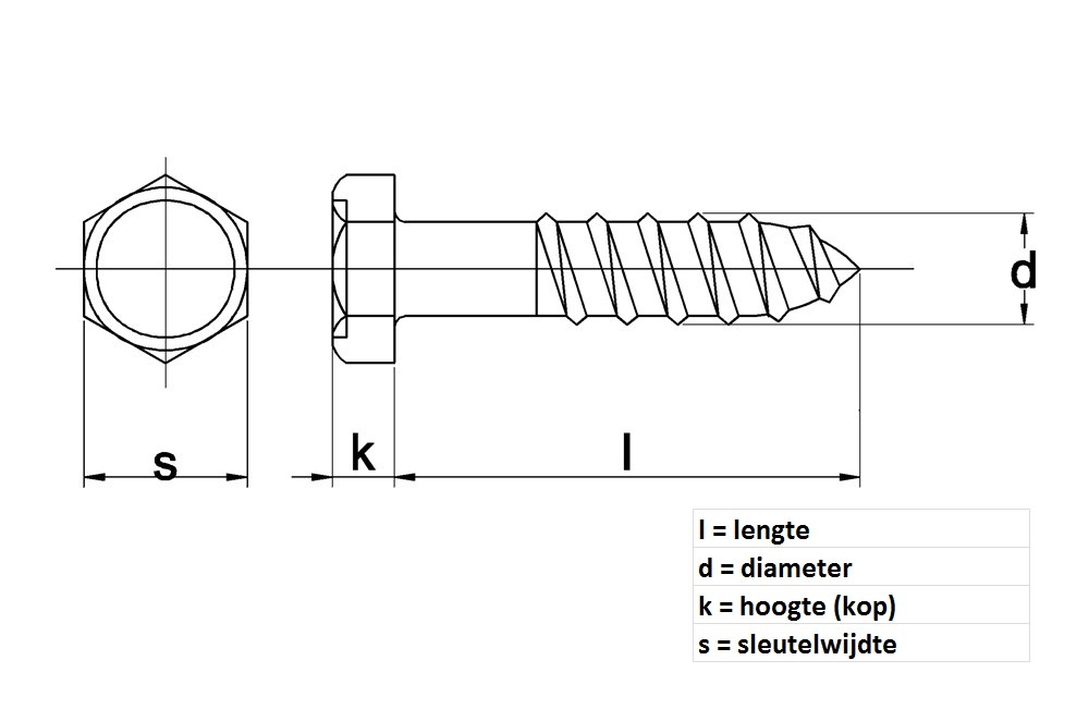 Houtdraadbout gegalvaniseerd 6 x 35mm