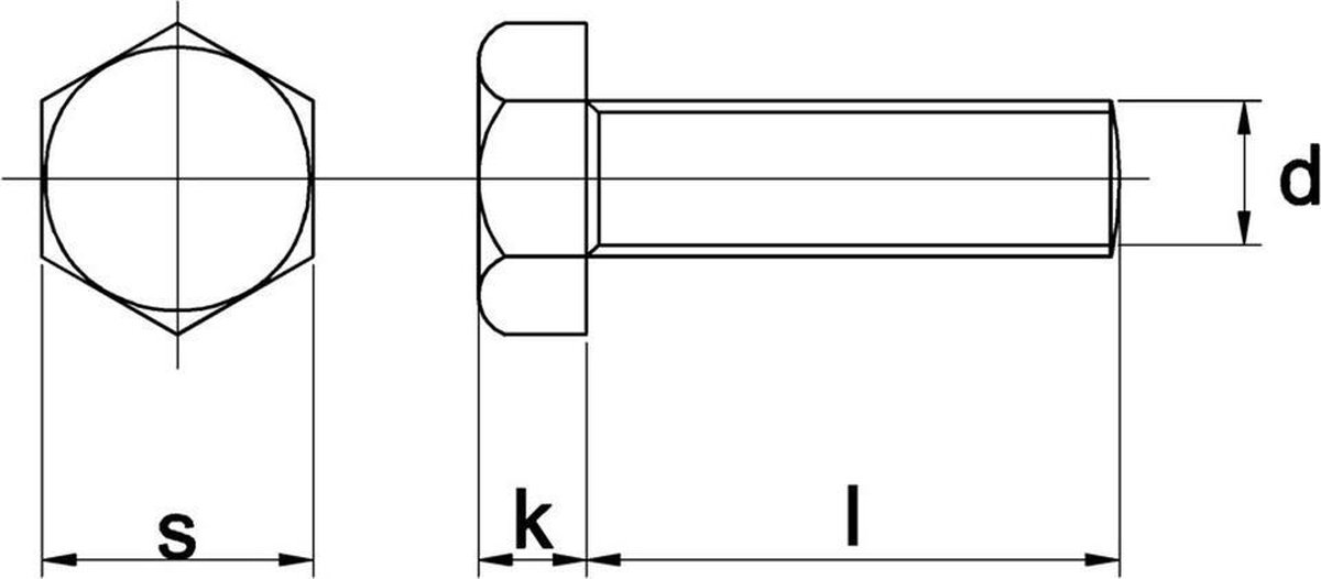 Zeskanttapbout staal 8.8 verzinkt m24 x 90mm