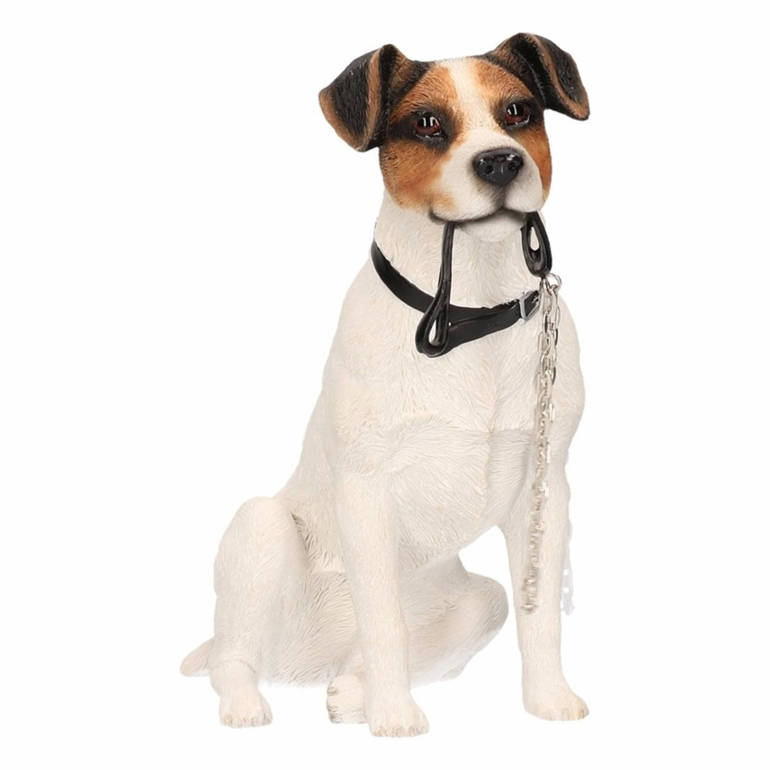 Honden Beeldje Jack Russel Hond Met Riem 15 Cm