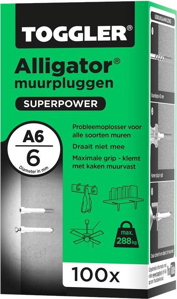 Alligatorplug zonder flens 6mm