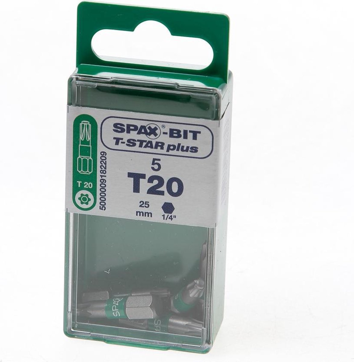 SPAX Bit TX20 blister van 5 bits - Groen