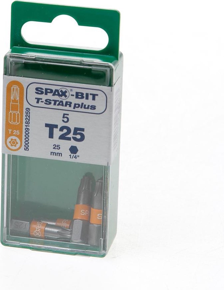 SPAX Bit TX25 blister van 5 bits - Oranje