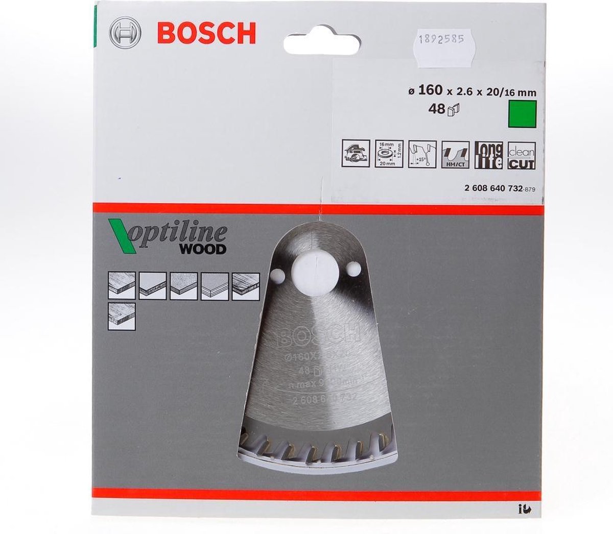 Bosch Cirkelzaagblad 48 tanden Optiline Wood ATB 160 x 20/16mm