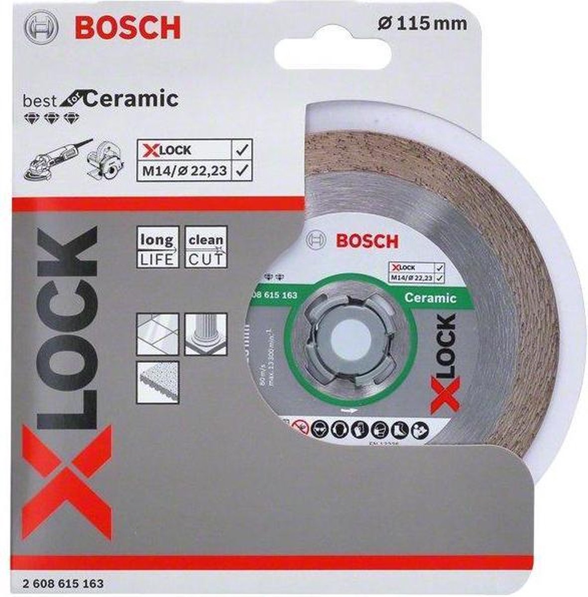 Bosch Slijpschijf diamant ceramic diameter 115 x asgat 22.2mm