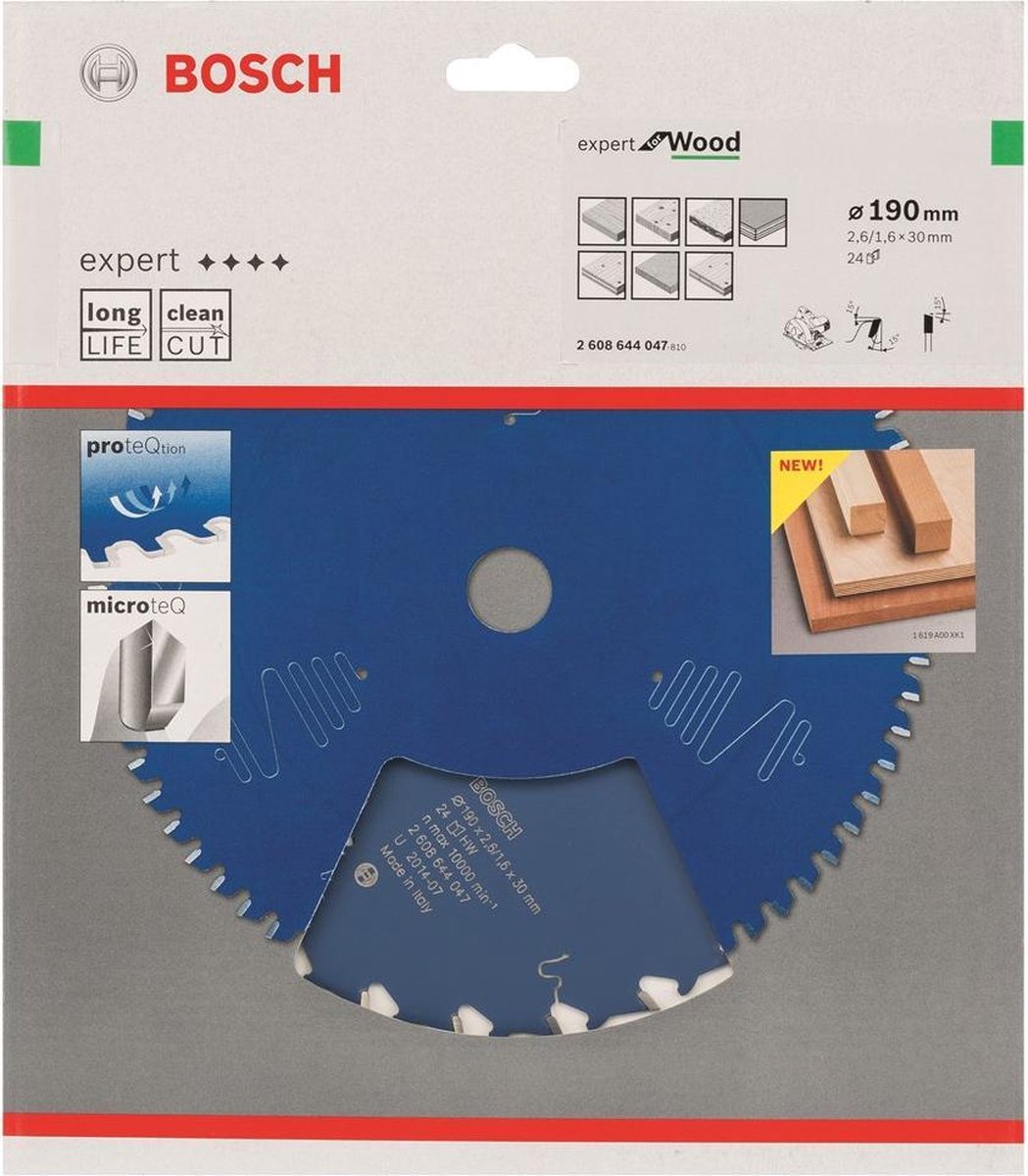 Bosch Cirkelzaagblad 24 tanden Wood ABT 190 x 30 x 2.6mm