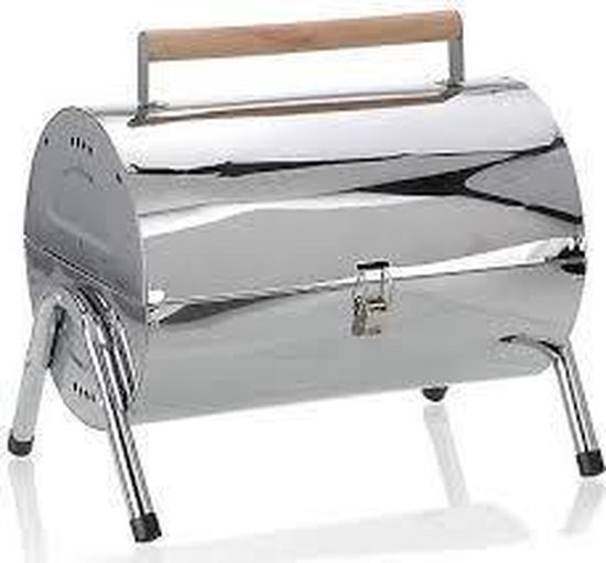 Cilinder Barbecue Met Dubbel Grilloppervlak - Silver