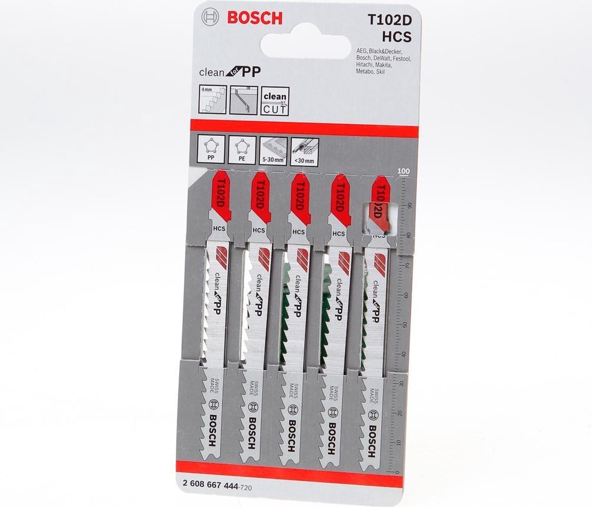 Bosch Decoupeerzaagblad (plast/ppe) T 102 D blister van 5 bladen