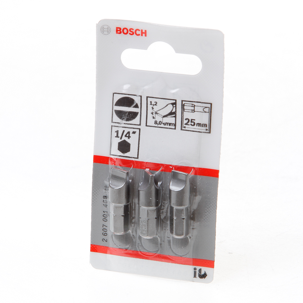 Bosch Bitskaart 1.2 x 8.0mm blister van 3 bits