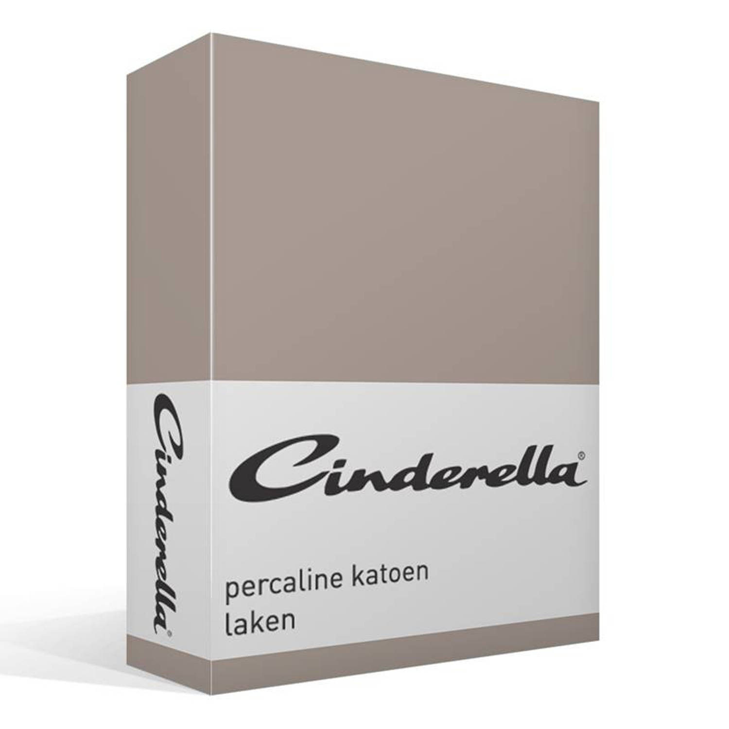 Cinderella Basic Percaline Katoen Laken - 100% Percaline Katoen - 2-persoons (200x260 Cm) - Taupe - Bruin