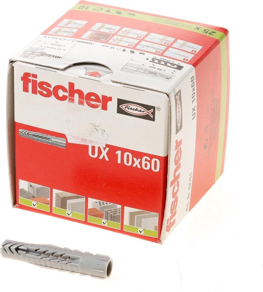 Fischer plug ux10 DHZ - Grijs