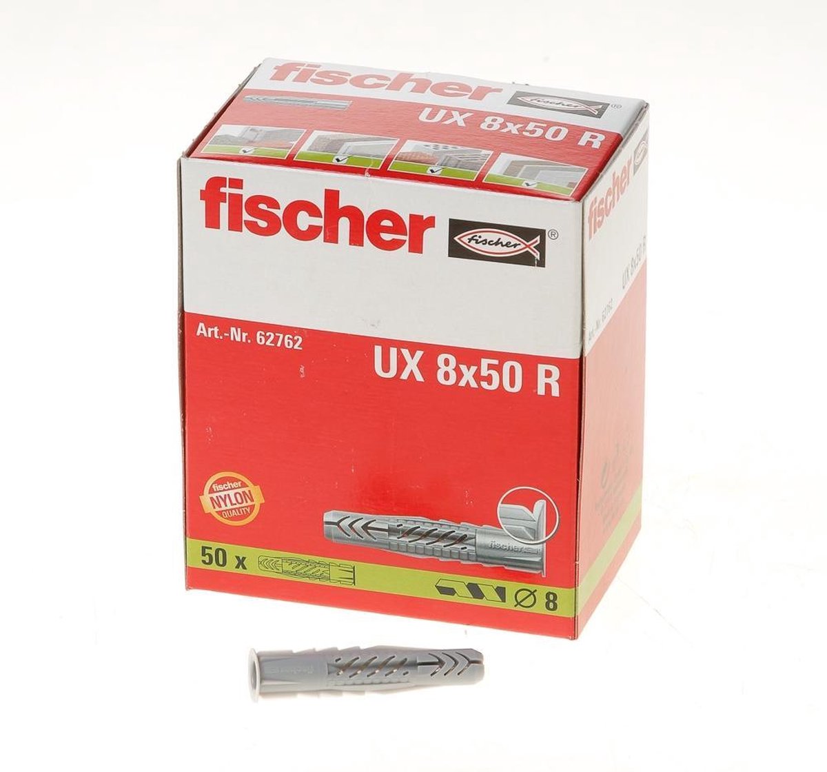 Fischer plug ux8 x 50 R DHZ - Grijs