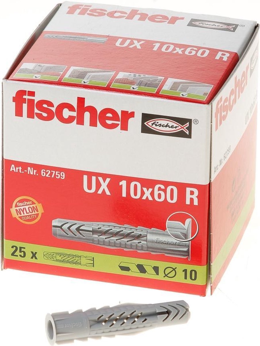 Fischer plug ux10r DHZ - Gris