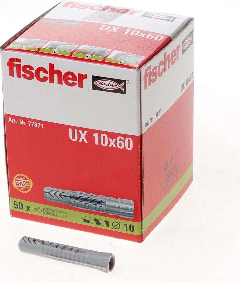 Fischer universeelplug UX 10 x 60mm - Gris