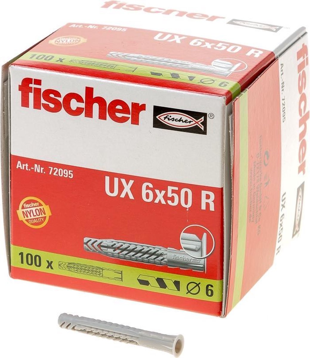 Fischer universeelplug ux 6x50r - Grijs