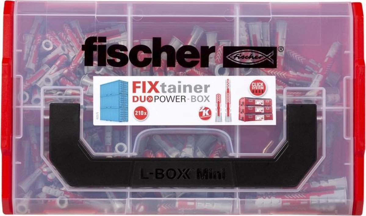 Fischer Fixtainer Duopower kort / lang - Gris