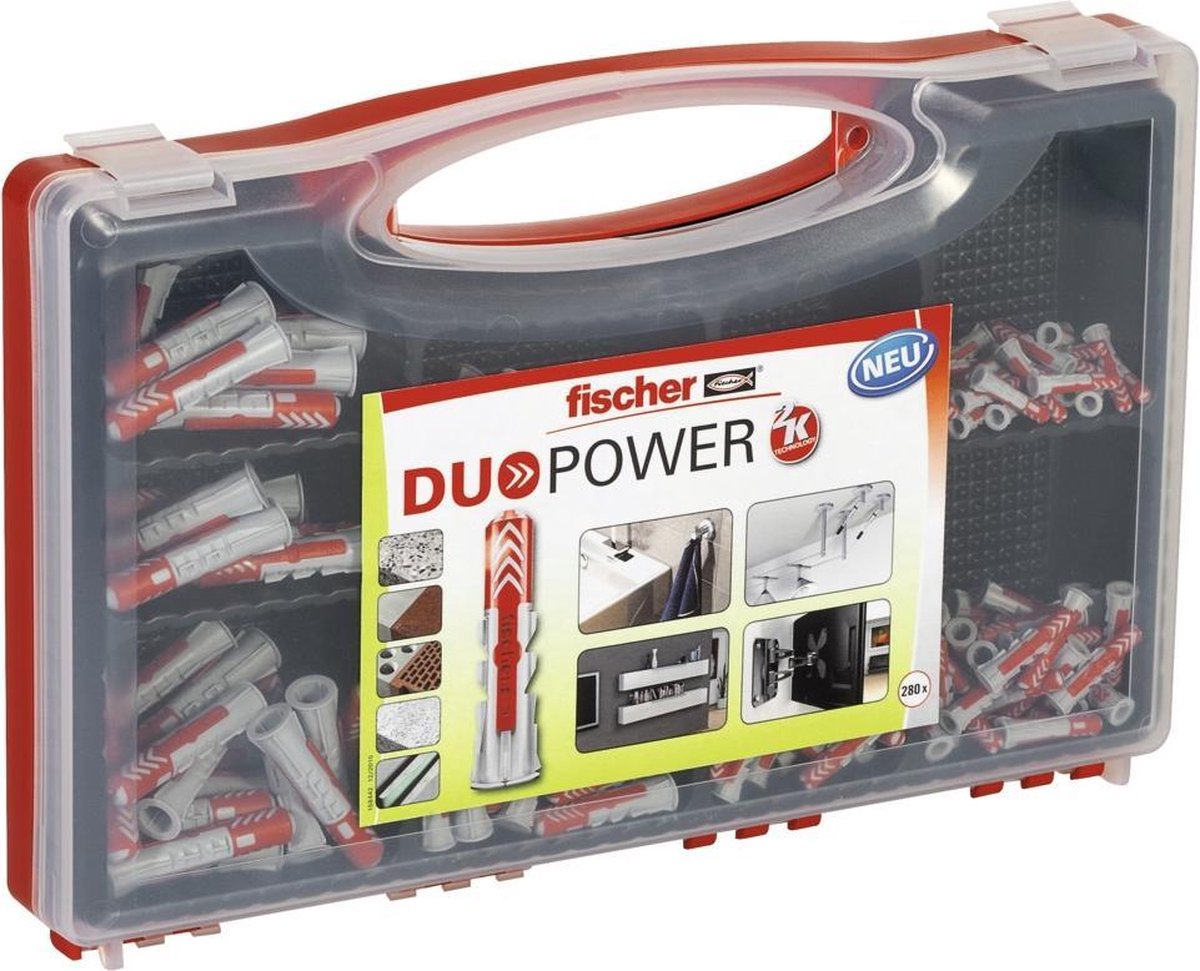 Fischer RedBox Duopower pluggen z.schroeven - Gris