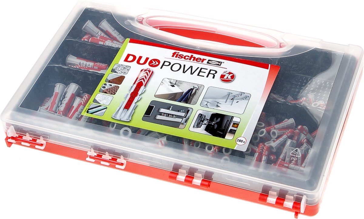 Fischer RedBox Duopower pluggen z.schroeven - Grijs
