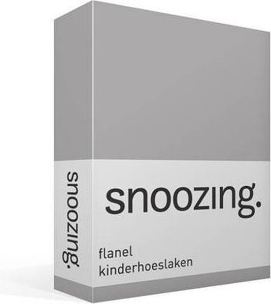Snoozing Flanel Kinderhoeslaken - 100% Geruwde Flanel-katoen - Peuter (70x150 Cm) - - Grijs