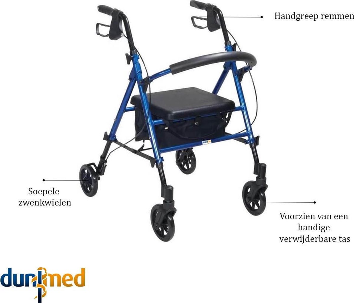Medidu Lichtgewicht Rollator (Opvouwbaar) - Blauw
