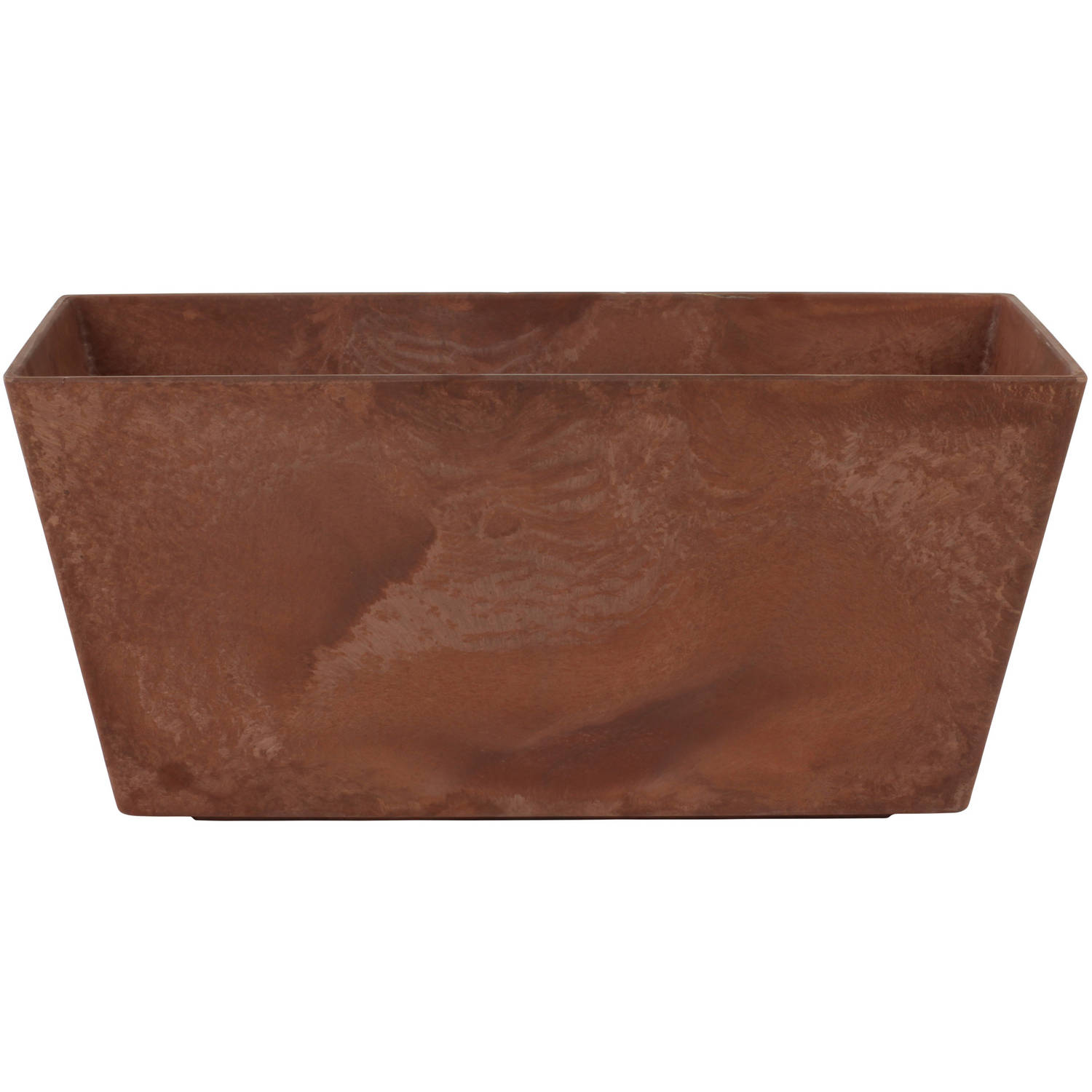 Bloempot/plantenpot Balkonbak Van Gerecycled Kunststof Terra D37 X 17 En H17 Cm - Plantenbakken - Bruin