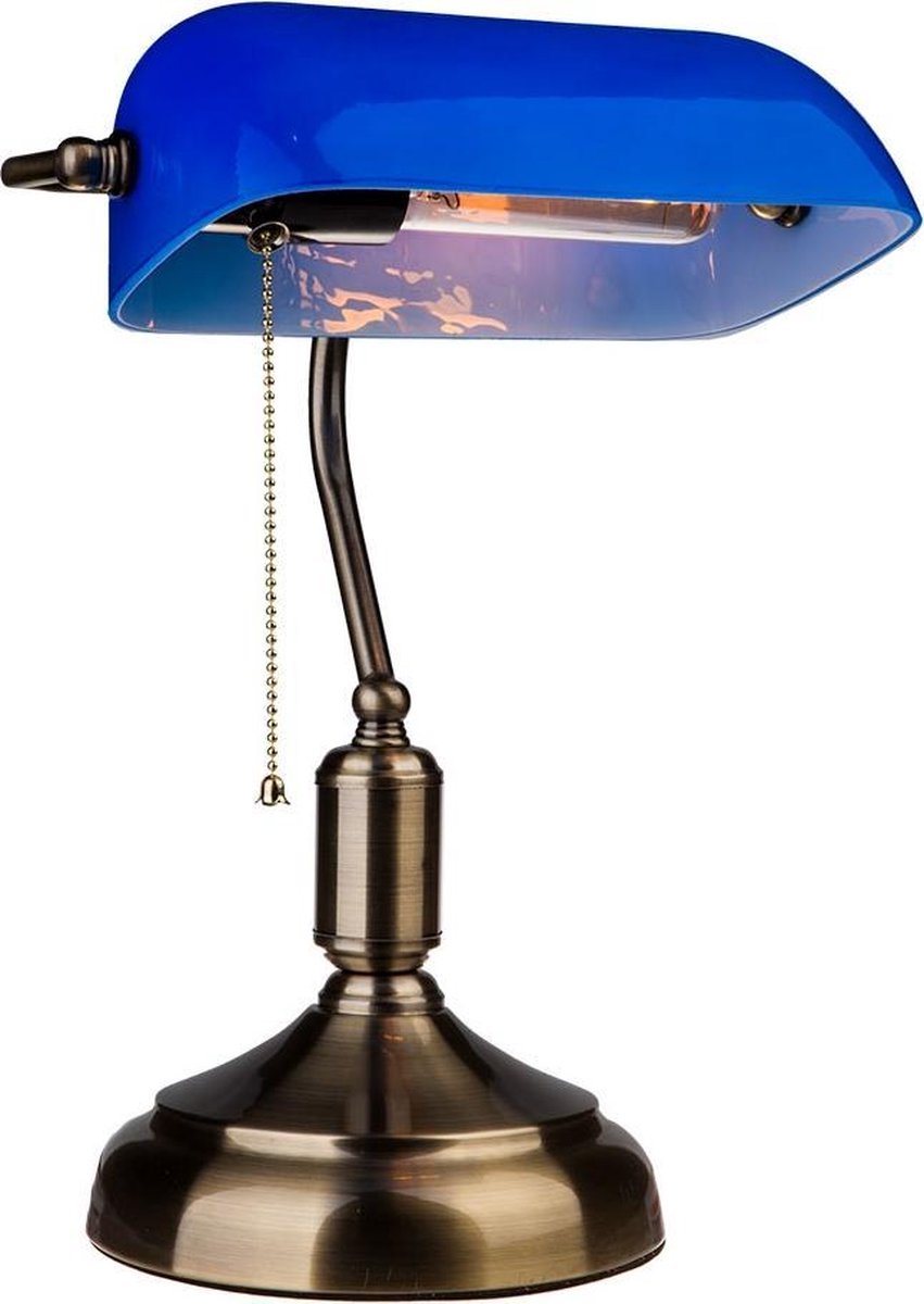 V-tac Vt-7151 Bankierslamp Glas - Notarislamp - E27 - Blauw