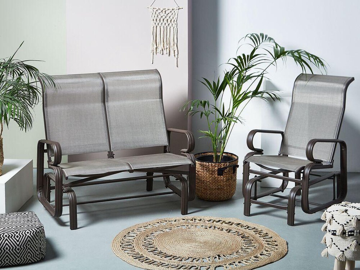 Beliani Borgio - Tuinstoel--aluminium - Grijs