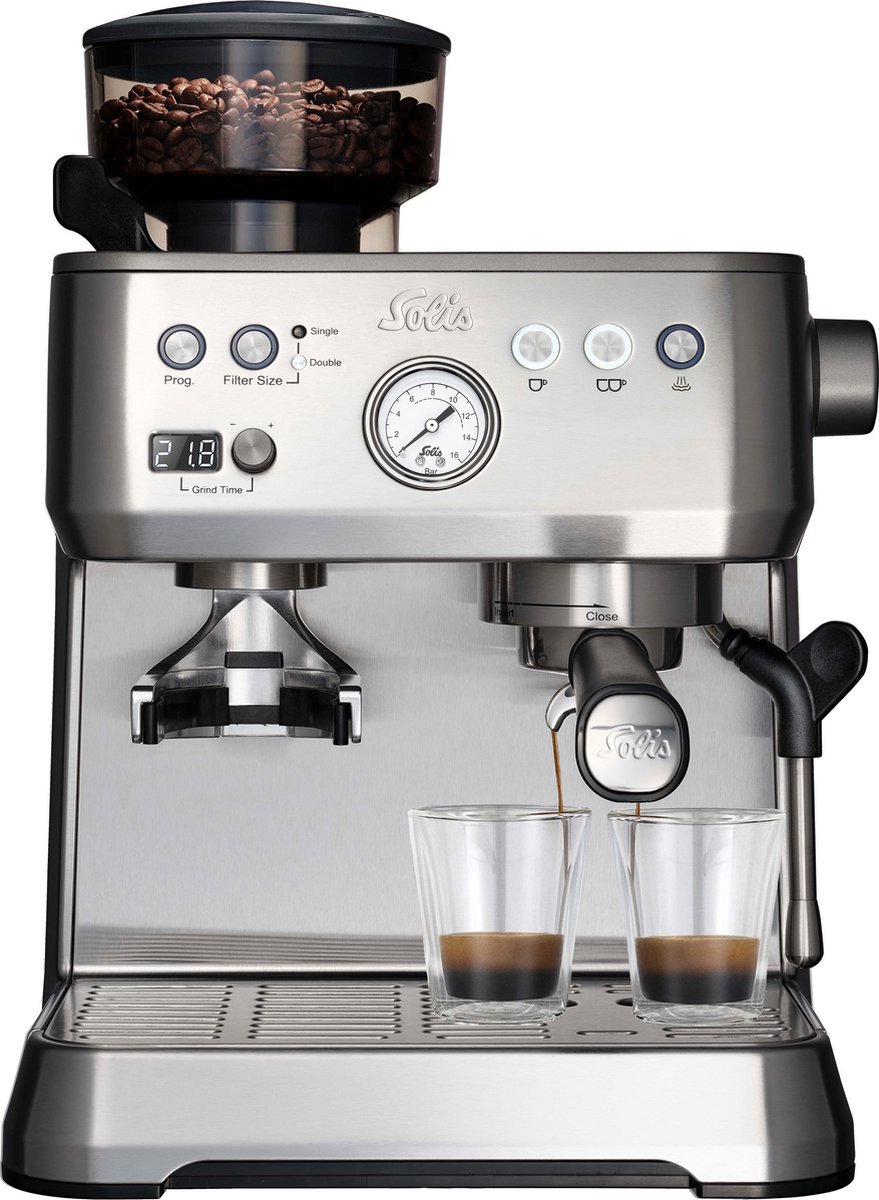 Solis Grind & Infuse Perfetta 1019 Espressomachine - Pistonmachine Koffie - Rvs - Silver