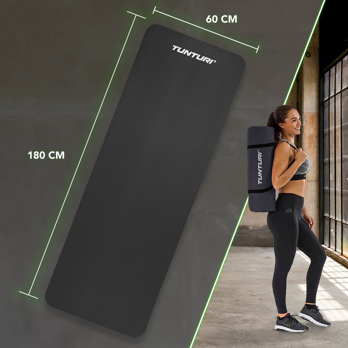 Tunturi Fitnessmat NBR Black - Zwart