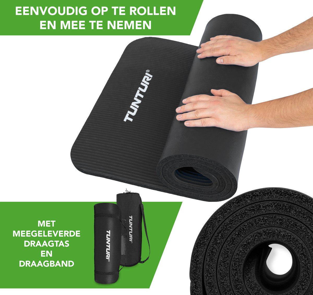 Tunturi Fitnessmat NBR Black - Zwart