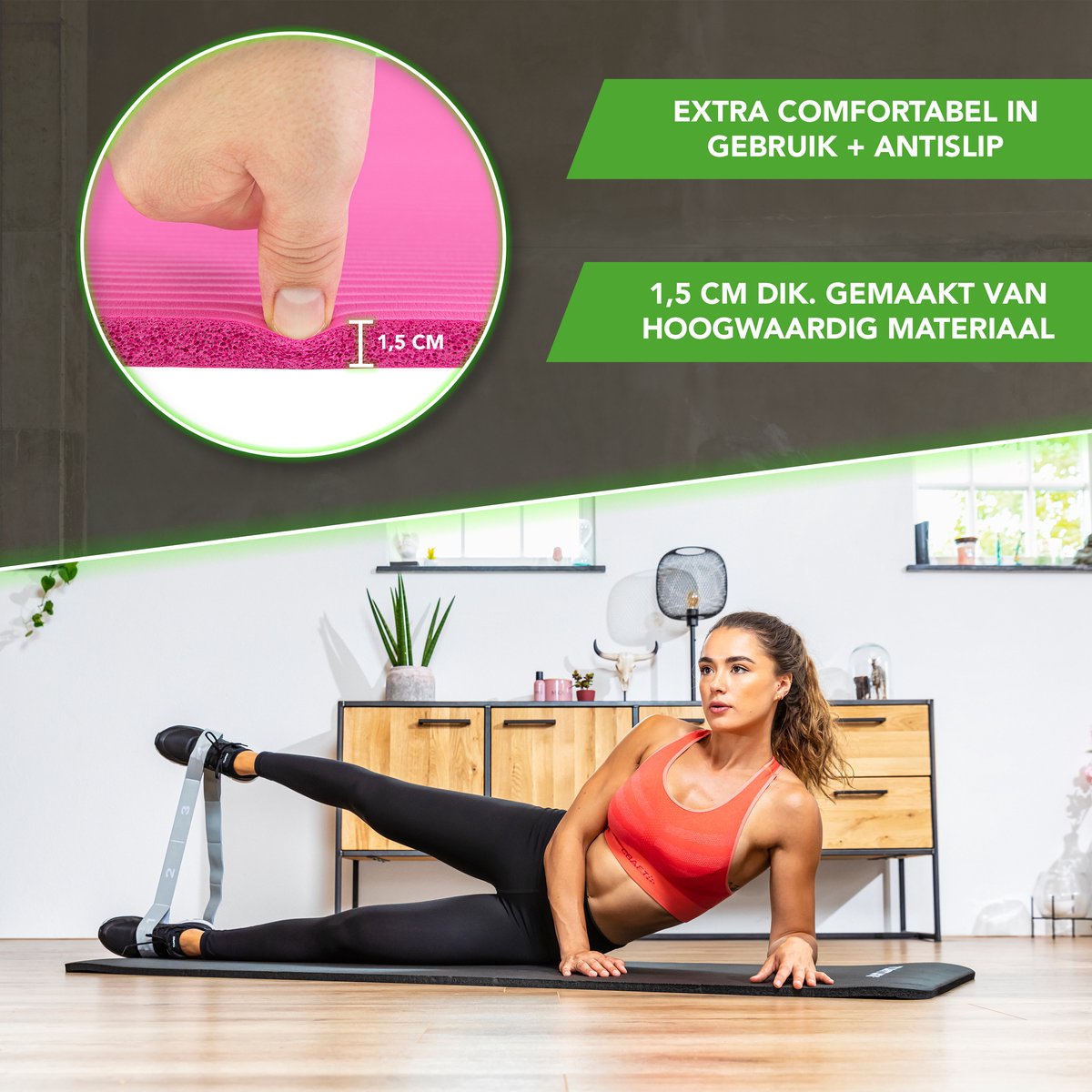Tunturi Fitnessmat NBR Pink - Roze