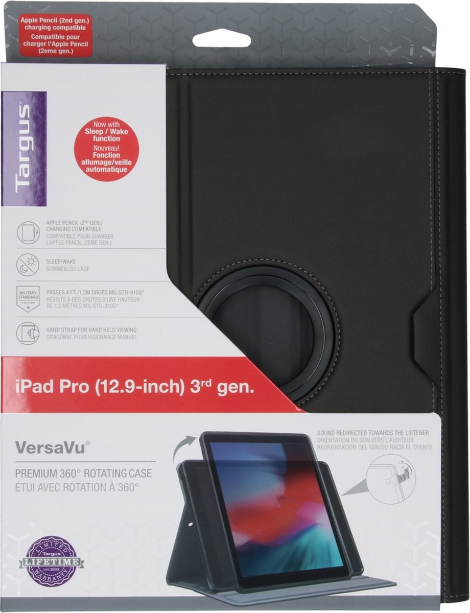Targus VersaVu Apple iPad Pro 12,9 inch (2021/2020/2018) Book Case - Zwart