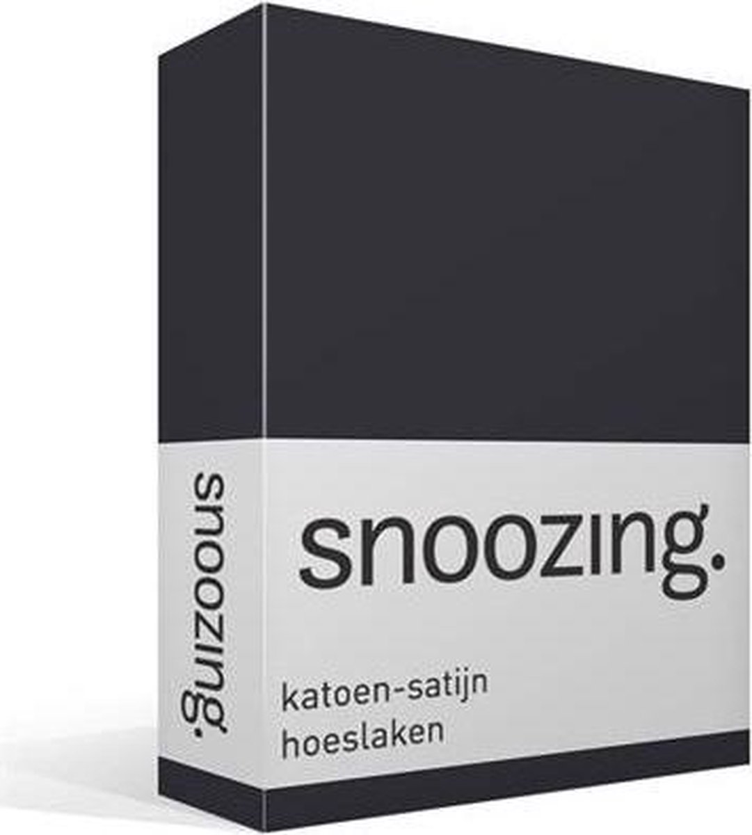 Snoozing - Katoen-satijn - Hoeslaken - 80x220 - Antraciet - Grijs