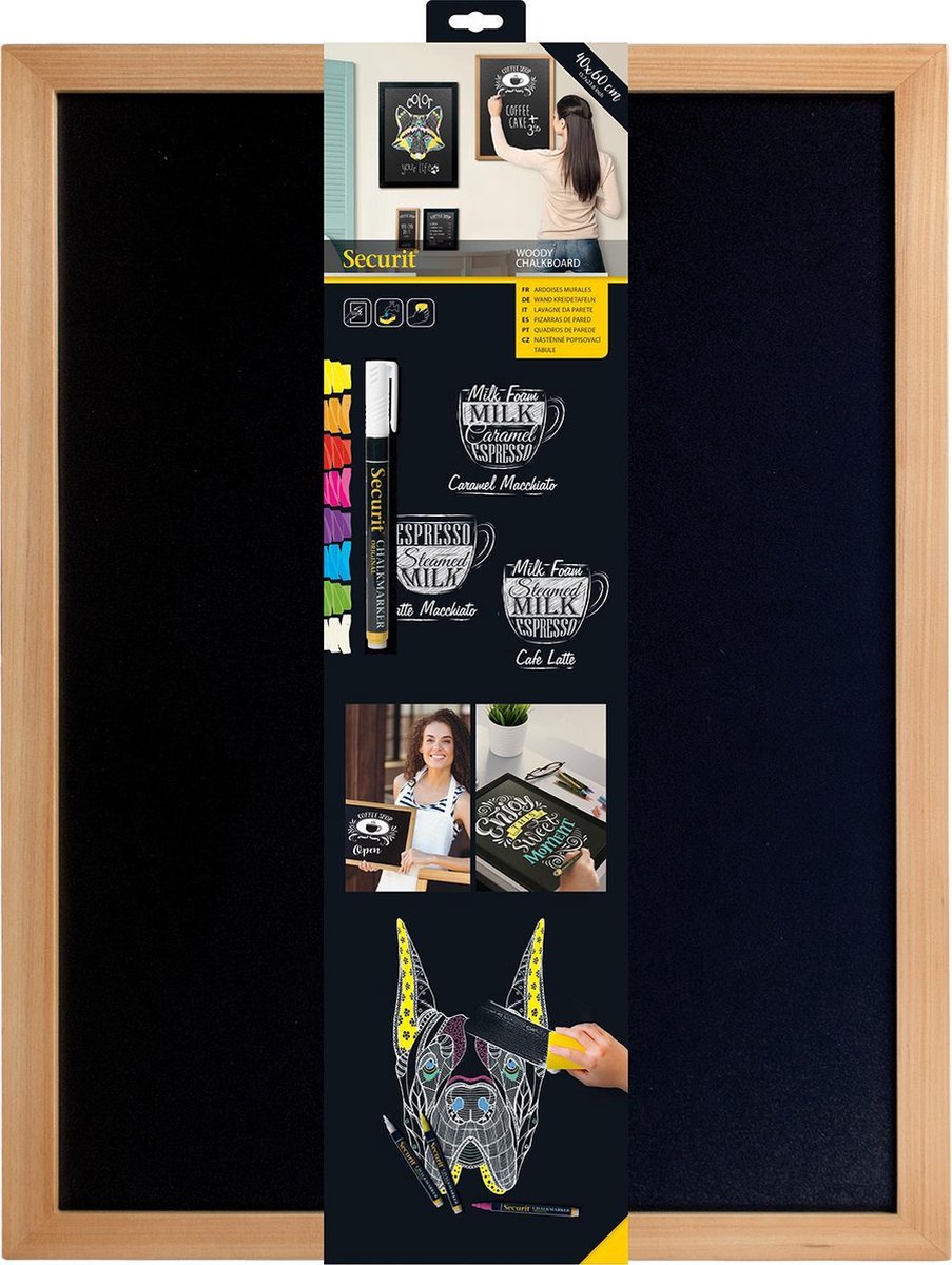 Securit Krijtbord Woody Ft 40 X 60 Cm, Teak