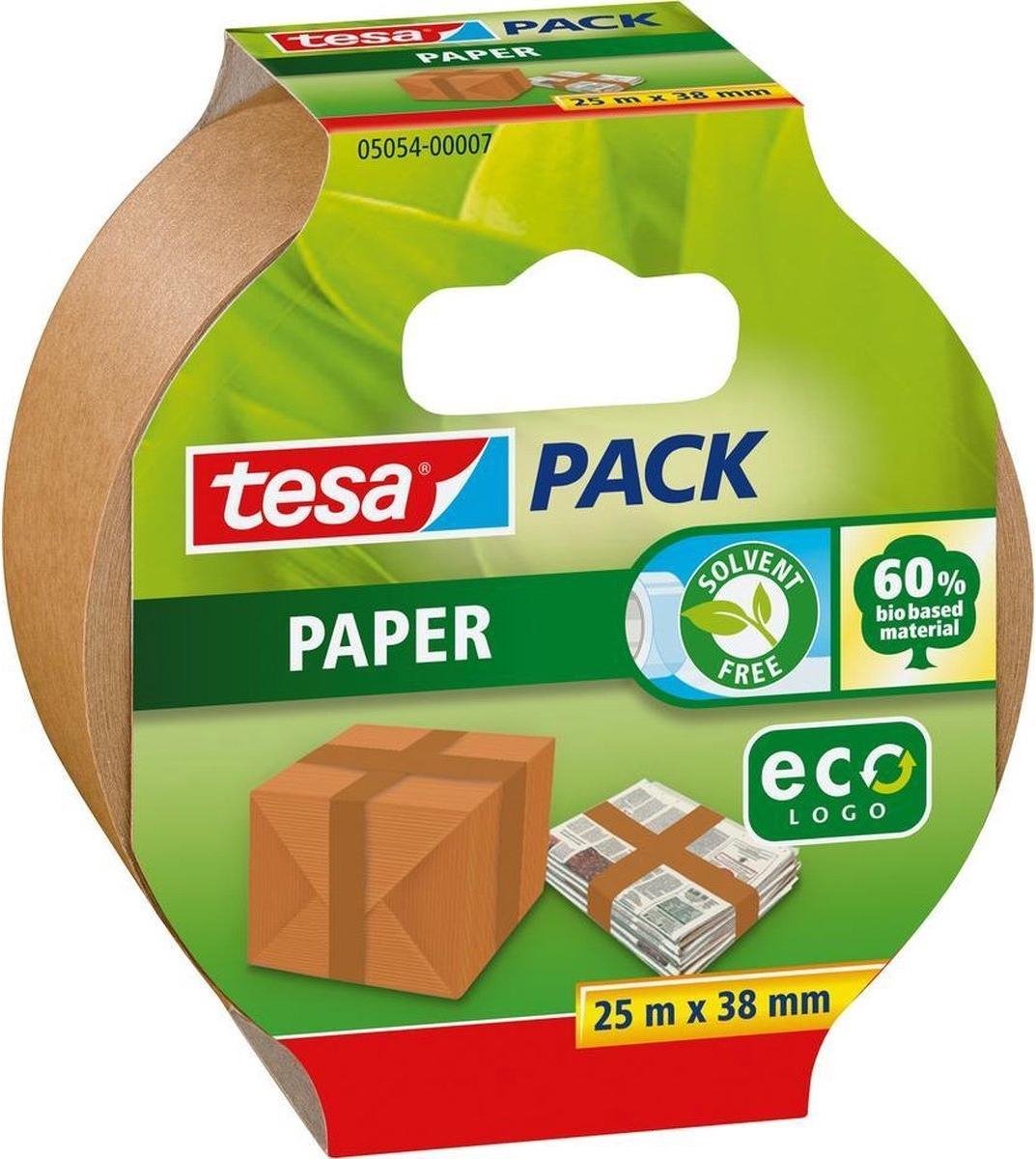 2x Tesae Verpakkingstape Milieuvriendelijk 25 Mtr X 38 Mm - Tape (Klussen) - Bruin