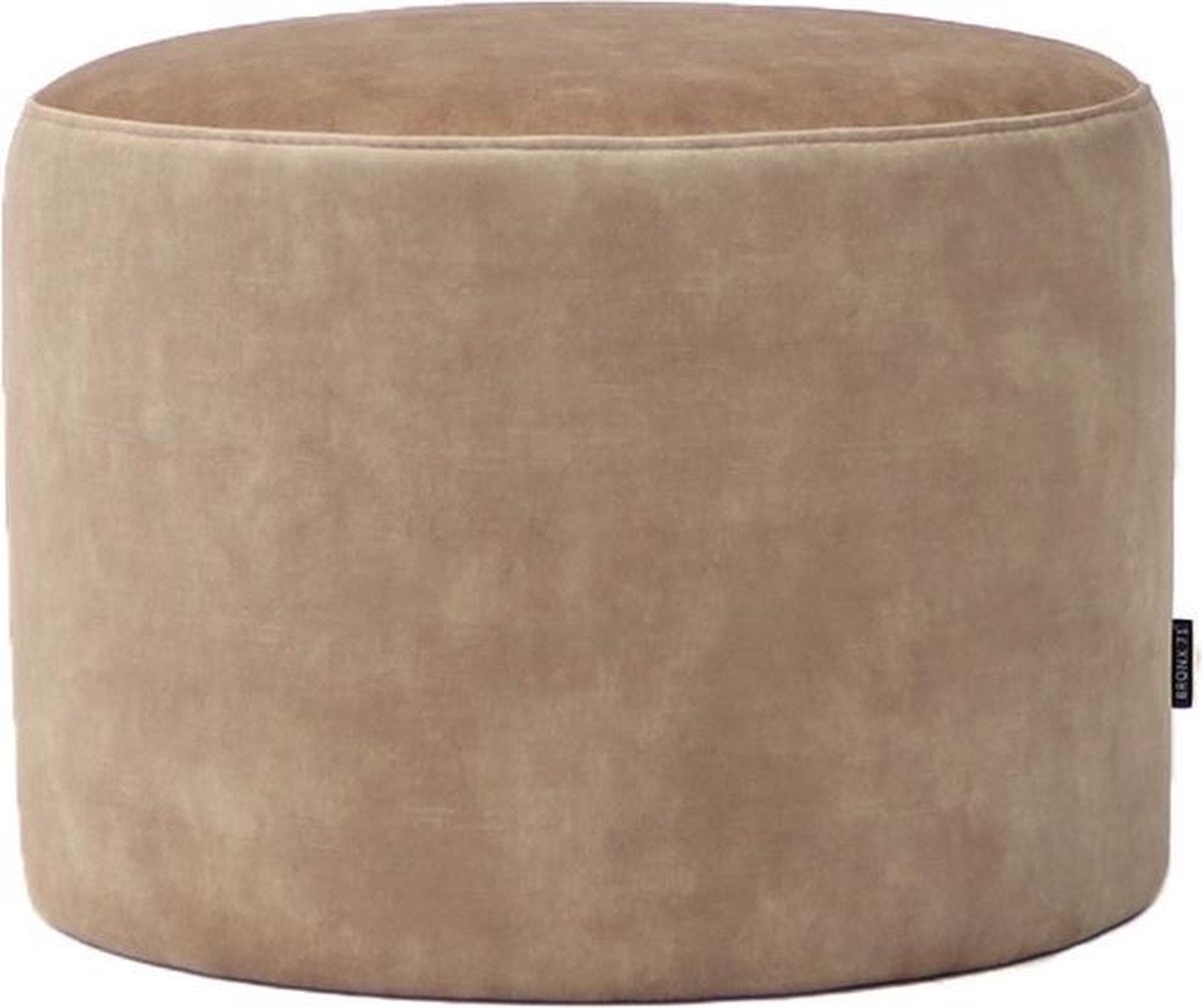 Bronx71 Velvet Poef Beau Taupe - Bruin