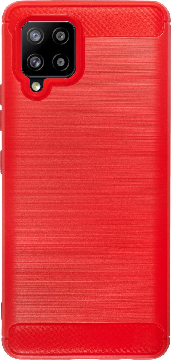 Bmax Carbon Soft Case Hoesje Voor Samsung Galaxy A42 - Red/ - Rood