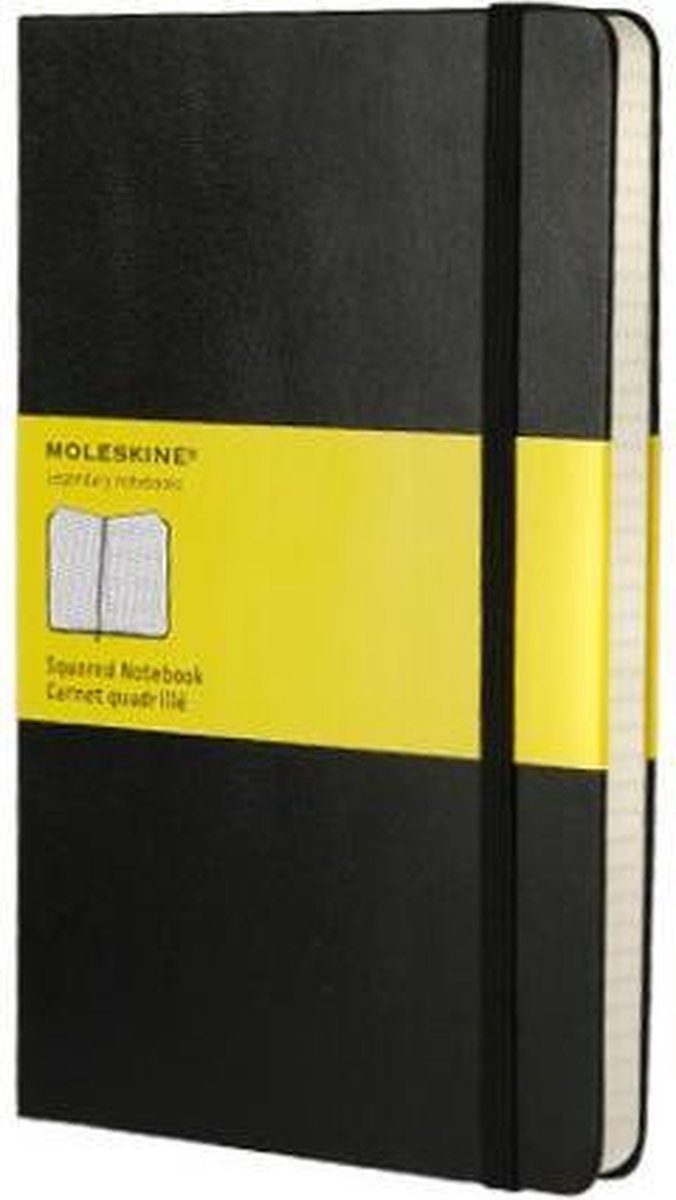 Moleskine Notitieboek, Ft 13 X 21 Cm, Geruit, Harde Cover, 192 Bladzijden, - Zwart