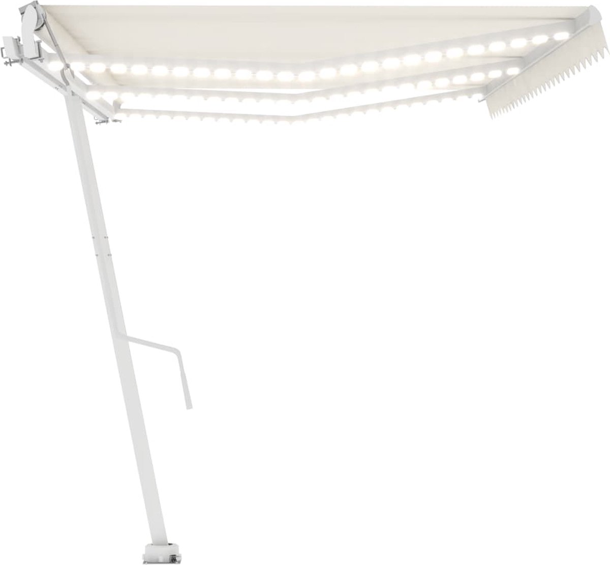 Vidaxl Luifel Automatisch Met Led En Windsensor 600x350 Cm Crèmekleur