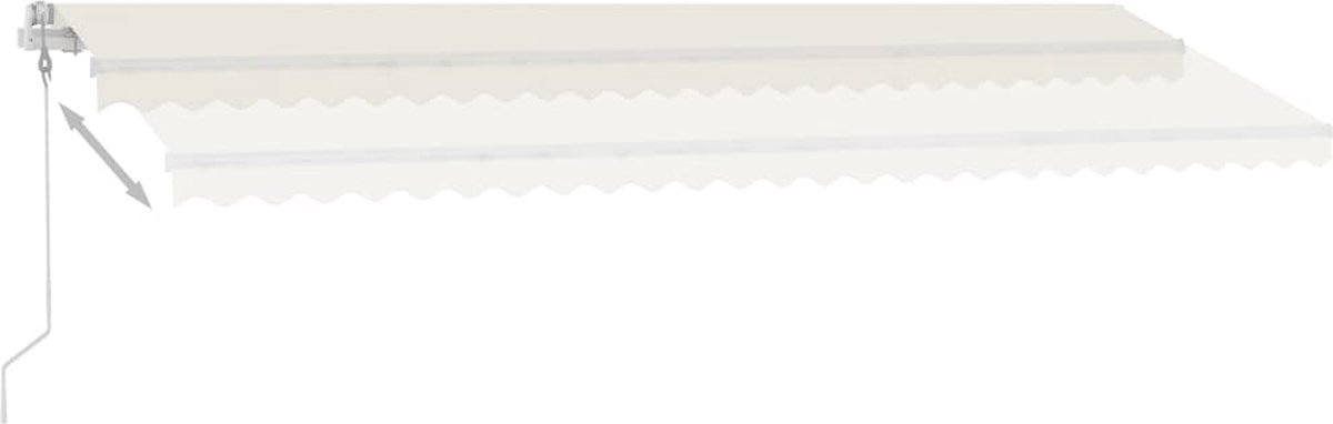 Vidaxl Luifel Automatisch Met Led En Windsensor 600x350 Cm Crèmekleur