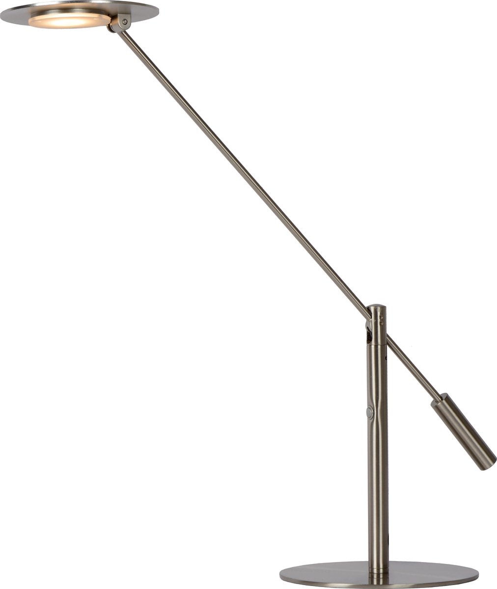 Lucide Anselmo Bureaulamp-mat Ch.-ø25-led Dimb.-9w-3000k - Grijs